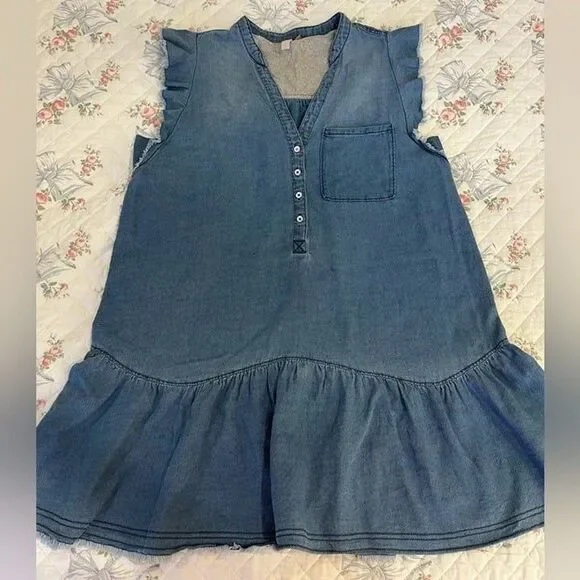 Pilcro Flounced Tunic Dress size Large Anthropologie - Picture 2 of 10